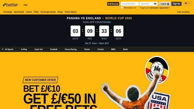 Betfair casino screenshot